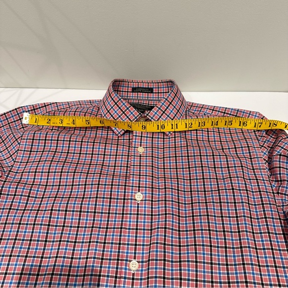 Banana Republic Men’s Checkered Dress Shirt, 100% Cotton Red Blue Size Small - Picture 8 of 10